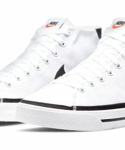 Nike Court Legacy Canvas Mid 'White Black' DD0162-100 -Nike shoes-shop 2 08a45423 074f 4875 a850 f3968565fa2c