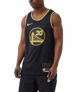 Men's Nike NBA City Edition 75 Anniversary Version SW Fan Edition Golden State Warriors Curry 30 Retro Sports Basketball Jersey/Vest Black DB4027-010 -Nike shoes-shop 2 4f658195 b657 403a 9fc3 4b55c69ec581