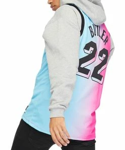 Men's Nike NBA Gradient Basketball SW Fan Edition Miami Heat Jimmy Butler 2 No. 2 Blue Pink Jersey CN1741-687 -Nike shoes-shop 3 2aaf60eb c59f 4284 9dd9 5d673b2b8ffb