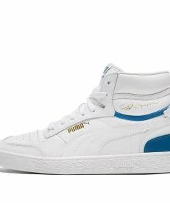 Puma Ralph Sampson Mid White/Blue/Gold Mid Board Shoes 370847-14