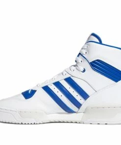 Adidas Originals Rivalry Retro High Top Skate Shoes White Blue EF6408