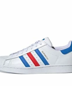 Adidas Originals Superstar Shoes White/Red/Blue H68095