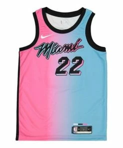 Men's Nike NBA Gradient Basketball SW Fan Edition Miami Heat Jimmy Butler 2 No. 2 Blue Pink Jersey CN1741-687